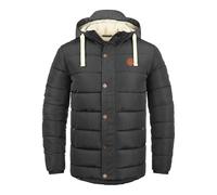 Blend BHFrederic Herren Winterjacke Steppjacke Jacke gefüttert mit abnehmbarer Kapuze Kordelzug Knöpfen Eingrifftaschen Regular fit, Größe:2XL, Farbe:Black (70155)
