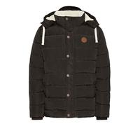 Blend Frederic Herren Winter Jacke Steppjacke Lange Winterjacke gefüttert mit Stehkragen und Abnehmbarer Kapuze und Teddy-Futter, Größe:XL, Farbe:Black (70155)