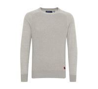Rundhalspullover BLEND "Rundhalspullover BHGandolf", Herren, Gr. XXXL, grau (stone mix), Feinstrick, Obermaterial: 100% Baumwolle CO., casual, Rundhals, Langarm, Pullover (72566037-XXXL) stone mix
