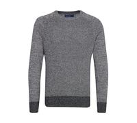 Rundhalspullover BLEND "BHGandolf", Herren, Gr. 3XL, schwarz, Feinstrick, 100% Baumwolle, regular fit, Rundhals, Raglanärmel, Pullover Rundhalspullover, Strickpullover mit farblich abgesetzten Akzente