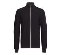 Blend BHGomaz Herren Strickjacke Cardigan mit Stehkragen Reißverschluss Rippbündchen Label-Details 100% Baumwolle Regular fit, Größe:3XL, Farbe:Black (194007)