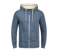 Blend BHHulker Herren Sweatjacke Kapuzenjacke Hoodie mit Kapuze Reißverschluss Kängurutasche Baumwollmischung Regular fit, Größe:L, Farbe:Ensign Blue (70260)