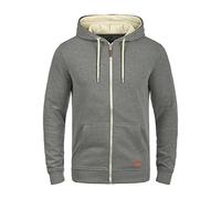 Blend BHHulker Herren Sweatjacke Kapuzenjacke Hoodie mit Kapuze Reißverschluss Kängurutasche Baumwollmischung Regular fit, Größe:L, Farbe:Pewter Mix (70817)