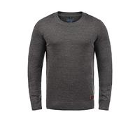 Strickpullover BLEND "BHLars", Herren, Gr. XXL, pewter mix, Feinstrick, 50% Baumwolle, 50% Polyester, unifarben, regular fit, Rundhals, eingesetzt, Pullover Strickpullover, Strickpullover mit aufgesti