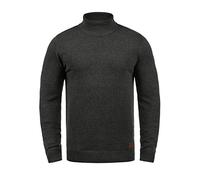 Rollkragenpullover BLEND "BHLatif", Herren, Gr. S, charcoal, Feinstrick, 50% Baumwolle, 50% Polyacryl, unifarben, regular fit, ohne Ausschnitt, eingesetzt, Pullover Rollkragenpullover, Feinstrick Pull
