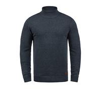 Rollkragenpullover BLEND "BHLatif", Herren, Gr. L, navy, Feinstrick, 50% Baumwolle, 50% Polyacryl, unifarben, regular fit, ohne Ausschnitt, eingesetzt, Pullover, Feinstrick Pullover mit Rollkragen (57