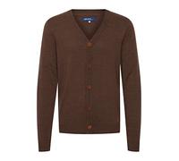 Blend BHLennard Herren Strickjacke Cardigan Feinstrick mit V-Ausschnitt Knopfleiste Baumwollmischung Regular fit, Größe:L, Farbe:Mocca Mix (70816)