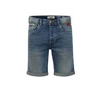 Blend BHMartels Herren Jeans Shorts Kurze Denim Hose mit Destroyed-Optik Stretch 5-Pocket-Form Baumwollmischung Regular fit, Größe:M, Farbe:Denim middleblue (76201)