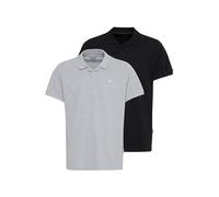 Blend BHPolo Herren 2-Pack Poloshirt Polohemd Shirt mit Umlegekragen 100% Baumwolle Multipack Regular fit, Größe:L, Farbe:StoneMixBlack (204241)