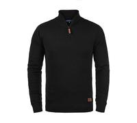 Blend BHRobin Herren Strickpullover Troyer Feinstrick Pullover mit Troyerkragen Rippbündchen Baumwollmischung Regular fit, Größe:M, Farbe:Black (70155)