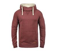 Blend BHSales Herren Kapuzenpullover Hoodie Pullover mit Kapuze Kordelzug Kängurutasche Rippbündchen Label-Details Baumwollmischung Regular fit, Größe:XXL, Farbe:Wood Red (73819)