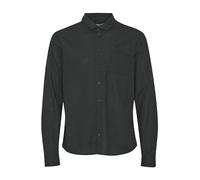 Blend BHShirt Herren Hemd aus Leinenmix Langarmhemd mit Hemdkragen Knöpfen Brusttasche Regular fit, Größe:3XL, Farbe:Black (194007)