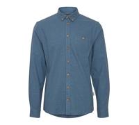 Langarmhemd BLEND "BHShirt", Herren, Gr. XL, US-Größen, blau (copen blau), Web, 100% Baumwolle, unifarben, slim fit normal, ohne Ausschnitt, eingesetzt gerader Abschluss, Hemden, Stilvolles Hemd mit l