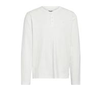 Blend BHTee Herren Longsleeve Langarmshirt Shirt mit Knopfleiste Logostickerei 100% Baumwolle Regular fit, Größe:XXL, Farbe:Snow White (110602)