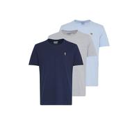 T-Shirt BLEND "T-Shirt BHTee", Herren, Gr. L, blau (dressblauscashmerestonemix), Web, Obermaterial: 100% Baumwolle CO., casual, regular fit normal, Rundhals, Shirts (21573129-L) dressblauscashmereston