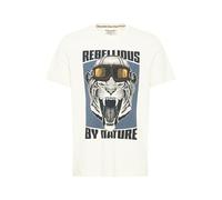 Blend BHTee Herren T-Shirt Shirt Kurzarmshirt mit Rundhals Print 100% Baumwolle Regular fit, Größe:L, Farbe:White Tiger (203635)