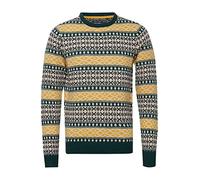 Blend BHTjorben Herren Strickpullover Grobstrick Pullover mit Norwegermuster, Größe:L, Farbe:Sea Moss (195030)