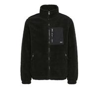 Blend BHTotti Herren Jacke Fellimitatjacke Teddy-Jacke mit Reißverschlusstaschen Brusttasche Stehkragen Label-Details Regular fit, Farbe: Black (194007), Größe: M