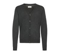 Blend BHWebte Herren Strickjacke Cardigan mit V-Auschnitt Knopfleiste Rippbündchen Label-Details Regular fit, Größe:XL, Farbe:Charcoal Mix (200278)