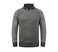 Troyer BLEND "BHGrandolf", Herren, Gr. L, schwarz, Grobstrick, 100% Baumwolle, regular fit, ohne Ausschnitt, Raglanärmel, Pullover Troyer, Grobstrick-Troyer mit Stehkragen (91555449-L) schwarz