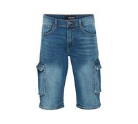 Blend He BHDenim Herren Cargoshorts Shorts Kurze Hose mit Eingrifftaschen Baumwollmischung Gürtelschlaufen Cargotaschen leicht ealstisch Regular fit, Größe:L, Farbe:Denim Middle Blue (200291)