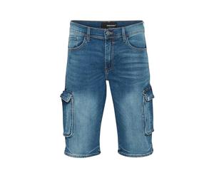 Blend He BHDenim Herren Cargoshorts Shorts Kurze Hose mit Eingrifftaschen Baumwollmischung Gürtelschlaufen Cargotaschen leicht ealstisch Regular fit, Größe:L, Farbe:Denim Middle Blue (200291)