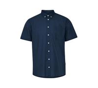 Blend He BHShirt Herren Kurzarmhemd Hemd Herrenhemd Button-Down-Kragen 70% Baumwolle, 30% Leinen Regular fit, Größe:L, Farbe:Dress Blues (194024)