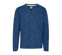 Blend He BHTee Herren Longsleeve Langarmshirt Shirt Basic Baumwollmischung Knopfleiste V-Ausschnitt Regular fit, Größe:M, Farbe:Dress Blues (194024)