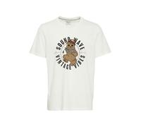 Blend He BHTee Herren T-Shirt Kurzarm Shirt mit Print 100% Baumwolle Front-Print Regular fit, Größe:L, Farbe:Snow White (110602)