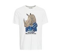 T-Shirt BLEND "T-Shirt BHTee", Herren, Gr. L, weiß (weiß rhino), Obermaterial: 100% Baumwolle CO., casual, regular fit normal, Kurzarm, Shirts (31306927-L) weiß rhino