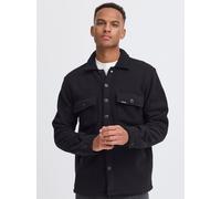 Hemdjacke BLEND "BHBAKI", Herren, Gr. XXL, schwarz, Fleece, 100% Polyester, unifarben, Basic, normal normal, ohne Ausschnitt, gerader Abschluss, Jacken, Stilvolle Hemdjacke mit Brusttaschen (96971745-