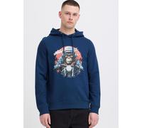 Kapuzenpullover BLEND "BHRona Animal print", Herren, Gr. M, marineblaus, Sweatware, 55% Polyester, 45% Baumwolle, unifarben, normal normal, ohne Ausschnitt, Pullover Kapuzenpullover, Hoodie mit Animal