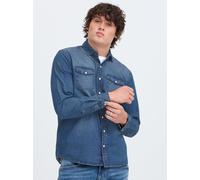 BLEND Jeanshemd Herren Regular Fit Baumwolle blau, XXXL