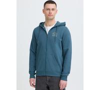 Kapuzensweatjacke BLEND "BHBest", Herren, Gr. L, orion blau, Sweatware, 55% Polyester, 45% Baumwolle, unifarben, normal normal, ohne Ausschnitt, Rippbündchen, Sweatjacken, Sweatjacke mit Chest-Print (