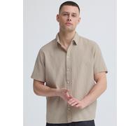 BLEND Kurzarmhemd Herren Baumwolle beige, L