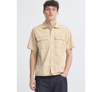 BLEND Kurzarmhemd Herren Comfort Fit Baumwolle beige, XL