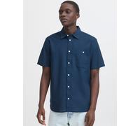 BLEND Kurzarmhemd Herren Regular Fit Leinen blau, XL