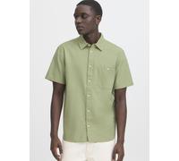 BLEND Kurzarmhemd Herren Regular Fit Leinen grün, S