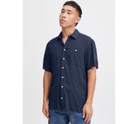 BLEND Kurzarmhemd Herren Regular Fit Viskose blau, XXXL