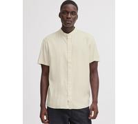 Kurzarmhemd BLEND "BHBobby", Herren, Gr. XXL, US-Größen, weiß (snow weiß), 55% Leinen, 45% Viskose, unifarben, Basic, regular fit normal, ohne Ausschnitt, abgesteppt, Hemden, Lässiges Kurzarmhemd (963