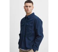 Langarmhemd BLEND "BHShirt", Herren, Gr. XXL, US-Größen, blau (marineblaus), Web, 100% Baumwolle, unifarben, regular fit normal, ohne Ausschnitt, eng, Hemden, Stilvolles Hemd mit langen Ärmeln (113773