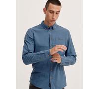 Langarmhemd BLEND "BHShirt", Herren, Gr. XXL, US-Größen, blau (copen blau), Web, 100% Baumwolle, unifarben, slim fit normal, ohne Ausschnitt, eingesetzt gerader Abschluss, Hemden, Stilvolles Hemd mit 