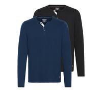 Sweatshirt BLEND "Langarmshirt BHHollie", Herren, Gr. XL, schwarz (marineblaus schwarz), Obermaterial: 50% Baumwolle CO. 50% Polyester PES., Sweatshirts Sweatshirt (72441333-XL) marineblaus schwarz