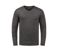 Blend Lasse Herren Strickpullover Feinstrick Pullover Mit V-Ausschnitt Und Melierung, Größe:3XL, Farbe:Pewter Mix (70817)