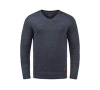 Blend Lasse Herren Strickpullover Feinstrick Pullover Mit V-Ausschnitt Und Melierung, Größe:3XL, Farbe:Ensign Blue (70260)