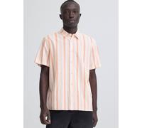 Kurzarmhemd BLEND "BHABAN SHIRT STRIPE", Herren, Gr. L, N-Gr, peachskin, Web, Obermaterial: 70% Baumwolle, 30% Leinen, Leinenoptik, gepflegt, gestreift, relaxed fit normal, Hemden (44540040-L) peachsk