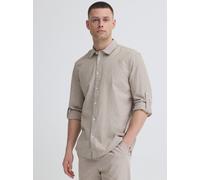 BLEND Leinenhemd Herren Regular Fit Baumwolle beige, M