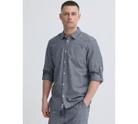 BLEND Leinenhemd Herren Regular Fit Baumwolle blau, XXXL