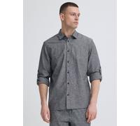 BLEND Leinenhemd Herren Regular Fit Baumwolle schwarz, L