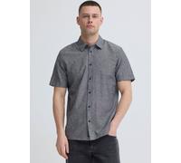 Kurzarmhemd BLEND "BHABAN SHIRT PP NOOS", Herren, Gr. M, N-Gr, schwarz beauty, Web, Obermaterial: 70% Baumwolle, 30% Leinen, Leinenoptik, unifarben, regular fit normal, Hemden (26610928-M) schwarz bea